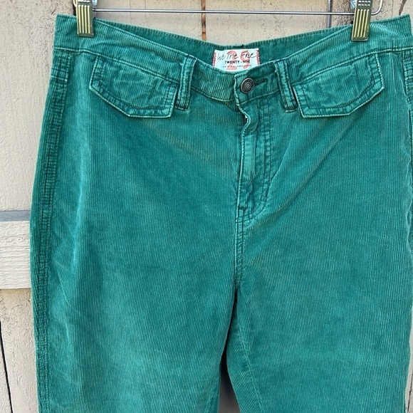 We the Free Corduroy Jeans Free People Cords Green Sz 29 Bohemian Retro Jeans - Picture 2 of 5